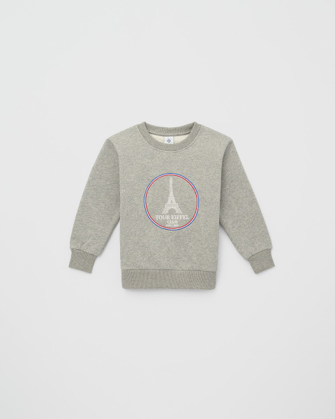 Kids’ Grey and White Cotton Sweater – Eiffel Tower Shop
