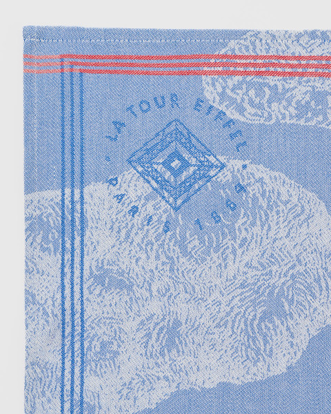 Essuie-mains 50x70cm Jour Coton Bleu et Blanc - tour Eiffel