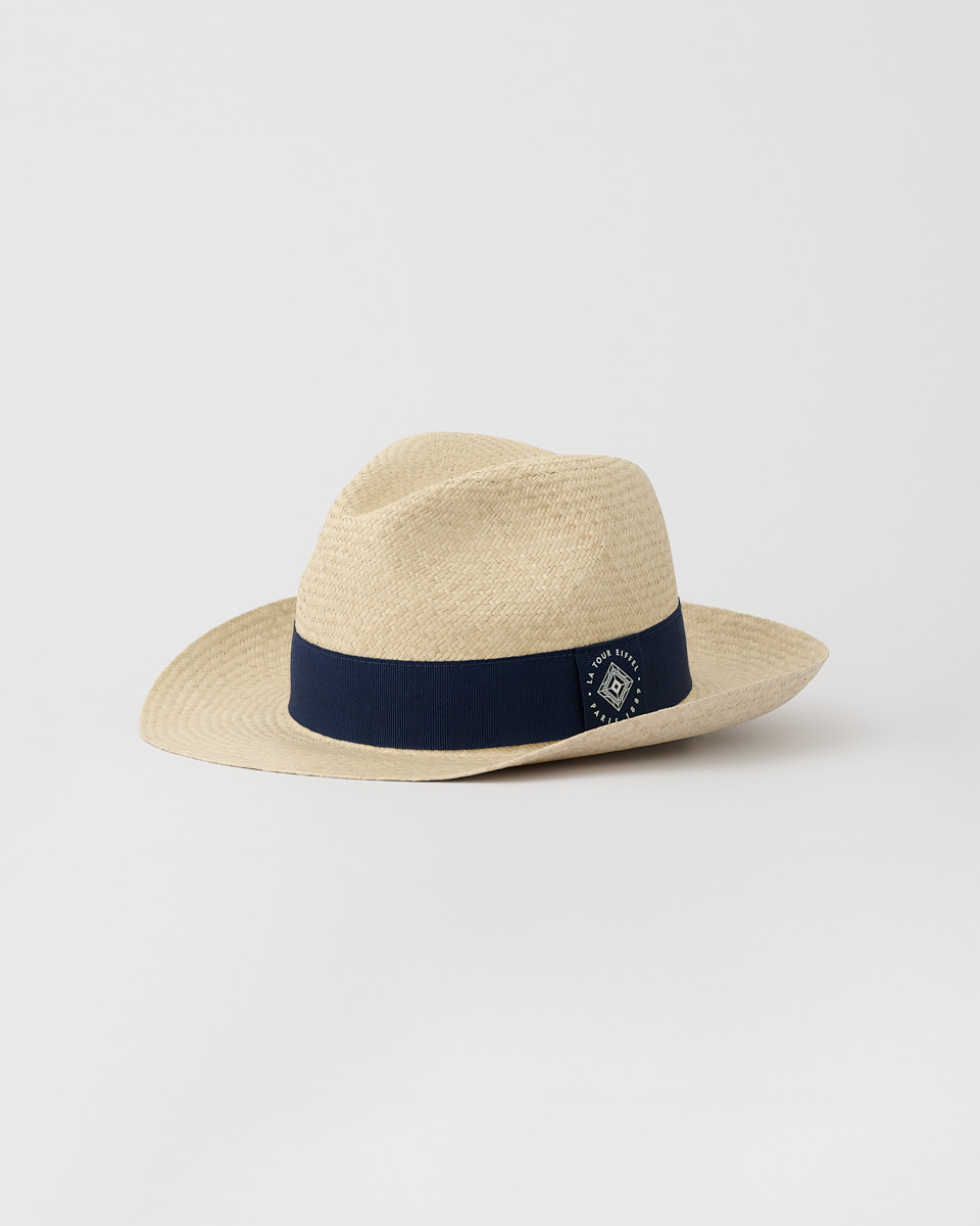 Sombrero de paja beige y azul – Tienda de la Torre Eiffel