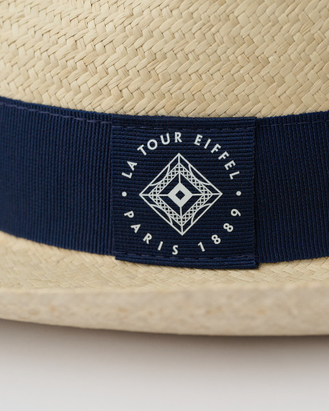 Sombrero de paja beige y azul – Tienda de la Torre Eiffel
